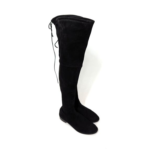 Stuart Weitzman Lowland Black Suede Over The Knee Boots Size 7.5 Womens Preowned - Picture 3 of 13